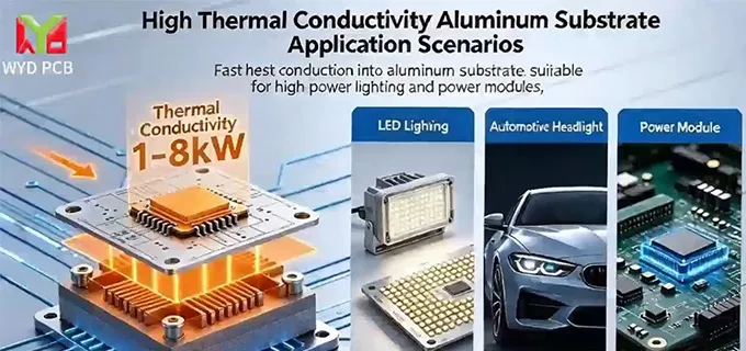 WeiYuanDa Aluminum PCB: Copper Circuit Aluminum Base PCB with 1‑8kW Thermal Conductivity